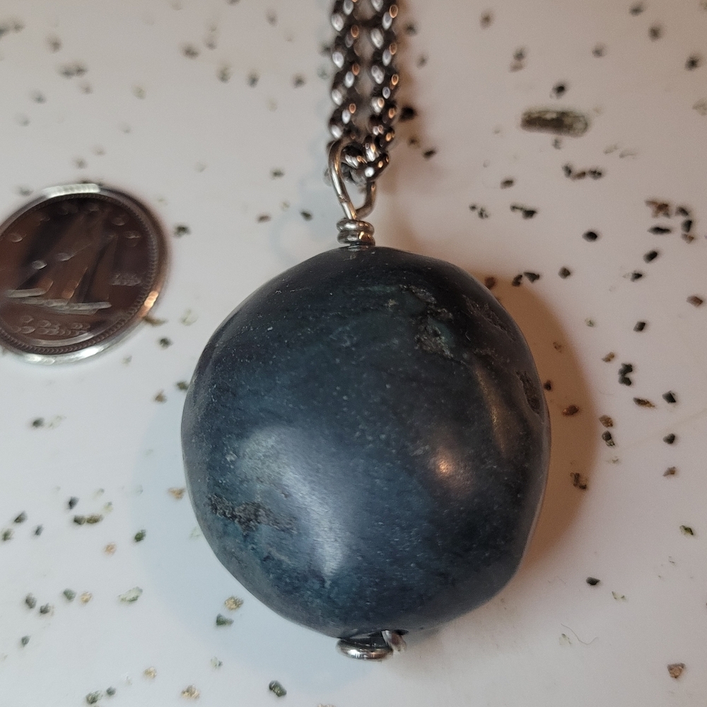 Blue Teal Stone Pendant Necklace